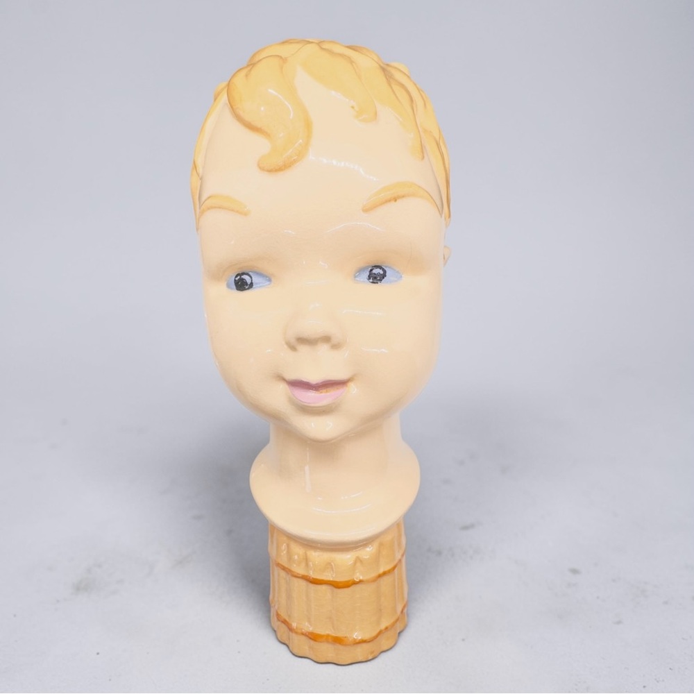 Vintage Signed Marti Of Hollywood California Pottery Ceramic Boy Bust Head